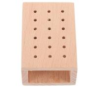 Abaodam Organisateur de Mèches en Bois 18 Trous Compact pour Rangement Outils de Manucure Bureau Salon Professionnel