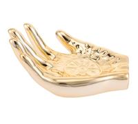 Abaodam Organisateur Décoratif en Porcelaine pour Bijoux, Plateau à Main Doré Petit Format, Porte-bagues et Porte-colliers Polyvalent pour Rangement Bijoux Femmes et Accessoires