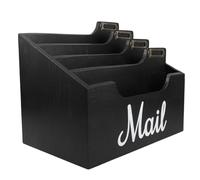 Abaodam Organiseur de Courrier en Bois Multifonction avec Compartiments, Boîte de Rangement pour Fournitures de Bureau, Porte-enveloppes et Trieur de Dossiers pour Bureau et Maison,