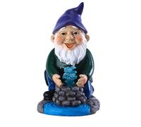 Abaodam Ornement Nain de Jardin lumière Solaire pilles AA Mini-Figurine lumière Artisanale en résine décor Nain de Jardin Solaire Nain de Jardin en résine Extérieur Ornements Lampe à Gazon