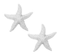 Abaodam Ornements D'aquarium en Résine 2pcs Étoile de Mer Blanche Décorative Réaliste pour Aquarium et Décoration Intérieure Facile à Entretenir