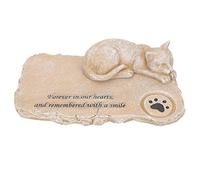Abaodam Ornements De Chat Décorations Pierres Tombales Noir Chat Commémoratif pour Animaux De Compagnie Statues De Chat pour Jardin Accessoire Sympathie Smoking Résine