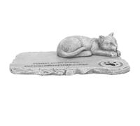 Abaodam Ornements de Chat Ornement de Chat Noir Chat Roux Animal de Compagnie mémorial de Chat pour Ornement de Jardin Pierres tombales de Chat en Plein air résine Grey