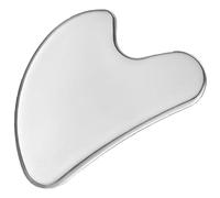 Abaodam Outil de Gua Sha Visage en Acier Inoxydable 420 Planche de Massage Faciale de Cœur Petite Taille Finition Miroir et Satinée Accessoire Bien-Massage Facial Quotidien