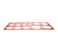 Abaodam Outil Usage Solide de Mesure Circulaire en Plastique Rouge Mesure Précise du Diamètre Portable pour Fruits des Oranges et Pêches
