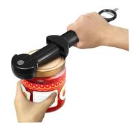 Abaodam Ouvre-bocal Manuel Télescopique Noir Pa Acier Inoxydable 201 Poignée Allongée et Rainures Antidérapantes pour Seniors la Cuisine Multifonction Ouvrant Bocaux Bouteilles Canettes