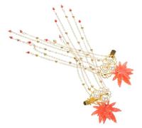 Abaodam Paire de Pinces à Cheveux de Feuilles D'érable en Acrylique et Métal Doré, Élégantes et Solides, pour Banquets et Fêtes