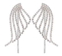 Abaodam Paire D'épingles à Cheveux pour Décoration Élégante Argentées en Alliage Forme Aile Délicate Accessoires Cheveux Femme Fête Mariage