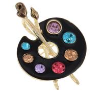 Abaodam Palette de Peinture Accessoire Élégant pour Femmes Broche Design Unique et Anti-exposition en Alliage de Zinc avec Cristaux pour Occasions Spéciales et Tea Parties