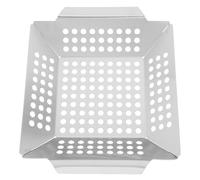 Abaodam Panier à Barbecue Carré en Acier Inoxydable Poignée Intégrée | Grille Ajourée, Bords Relevés, Écoulement Uniforme, Usage la Cuisine ou Extérieur, pour Poisson et Poulet