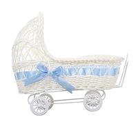 Abaodam Panier À Fleurs En Rotin Synthétique Pour Poussette - Poignée En Osier Pour Baby Shower Panier À Bonbons De Mariage