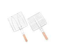 Abaodam Panier à Grillades Pliable pour Poisson Légumes et Viande Lot de 2 Outil de Barbecue Robuste en Acier Inoxydable pour Camping et Pique- pour Grillades en Plein Air