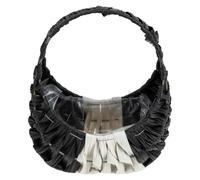 Abaodam Panier de Fleurs en Rotin Synthétique Poignée, Style Champêtre Noir | Décoratif et Rangement, Plastique Léger, pour Bureau et Composition de Fleur, Panier Pratique