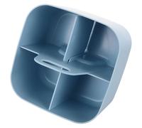 Abaodam Panier de Rangement 4 Compartiments Léger Poignée, Organiseur de Papeterie et Porte-Outils d'art, Boîte de Matériel Polyvalente pour Bureau, École et Atelier, Couleur Bleu Clair