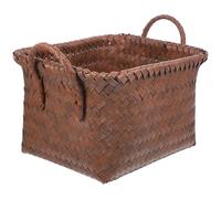 Abaodam Panier de Rangement en Pp Tissé Imitation Rotin Double Poignée, Grand Espace Robuste pour Organisation Cosmétique et Snack Style Rustique Charmant