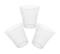 Abaodam Panier en Fer Tressé Blanc 3pcs Grosse Capacité, Léger et Facile à Déplacer, Cache-pot en Filet pour Rangement Extérieur et Intérieur