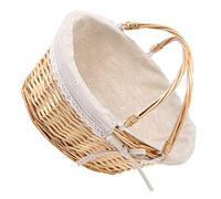 Abaodam Panier en Osier avec Poignée - Panier De Pique- Tressé Paniers De Rangement Tressés en Osier - Paniers À Fleurs en Osier pour Le Rangement Pique-Niques De Pâques Décoration
