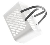 Abaodam Panier Plastique Blanc Poignées Doubles, Grosse Capacité, Bac Creux pour Organiser Accessoires de Salle de Bain et Placard
