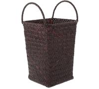 Abaodam Panier Tressé en Paille de Style Campagne Vintage avec Anses Doubles, Multifonctionnel, Teinte Marron, pour Décoration Maison ou Mariage