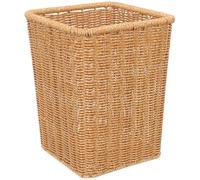 Abaodam Panier Tressé sans Couvercle en Pp Robuste, Poubelle Rétro Simple Forme, Multi-fonction pour Décoration Maison et Salle de Bain, Couleur Kaki