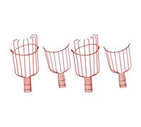 Abaodam Paniers de Cueillette de Jardin 2pcs en Fer Rouges, Outils de Pêche Labor Saving pour Récolte Facile des Fruits Décoration Automne pour Vergers