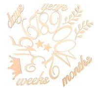 Abaodam Panneau Annonce De Naissance De Disques Bois Pour Jalons Du Mois De Décorations Pour Shower Et Photos Souvenirs