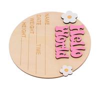 Abaodam Panneau de Naissance en Bois avec Prénom Personnalisé, Surface Lisse Polie, Forme Créative Décorative, pour Photo de Naissance ou Décoration de Chambre D'enfant