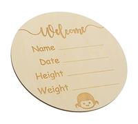 Abaodam Panneau de Naissance en Bois Panneau en Bois pour Communiquer une Naissance D'un Bébé Rond Chic Décoration pour Maison