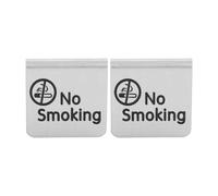 Abaodam Panneau de Table Double Face en Acier Inoxydable Argenté « Interdit de Fumer » et Réservé, Design Moderne et Robuste pour Clubs et Entreprises, Lot de 2