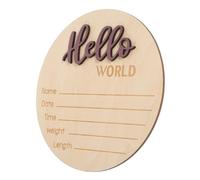 Abaodam Panneau en Bois Rond Annonce Naissance Bébé Prénom, Accessoire Photo -né, Décor Naissance Baby Shower, Finition Soignée, Format