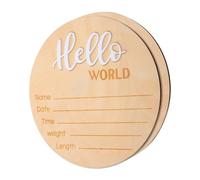 Abaodam Panneau Rond en Bois pour Annonce de Naissance Bébé Nom, 2 Pcs, Accessoire Photo Délicat pour Immortaliser Ce Moment Spécial