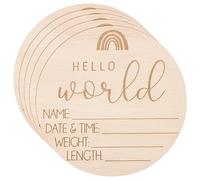 Abaodam Panneaux Annonce Naissance en Bois Prénom Bébé 5 Pièces Coloré pour Chambre -né Décoration Photobooth Bébé Personnalisé -né Baby Shower