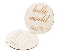 Abaodam Panneaux En Pour Annonce De Naissance Bébé Ensemble De 2 Plaques Rondes Personnalisées Avec Inscription Hello World Et Nom De 'enfant Accessoire Photo Pour Nouveau Né