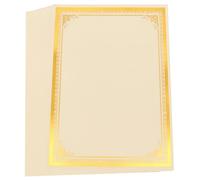 Abaodam Papier à Certificat Vierge A4 250G 12 Feuilles Bordure Dorée Imprimable pour Récompenses Scolaires et Diplômes Professionnels Format Standard