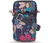 Abaodam Paquet à Bandoulière pour Téléphone Portable Femme en Tissu Oxford Solide Petit Paquet à Main Imprimé Bleu Pochette Multifonction Légère Rangement pour Monnaie et Clés pour