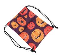 Abaodam Paquet à Dos à Cordon D'halloween Imperméable en Polyester Tête de Citrouille, Design Pratique pour Bonbons et Sorties en Plein Air, Paquet Léger et Résistant