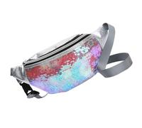 Abaodam Paquet Banane D'extérieur à Paillettes D’étoile, Paquet Bandoulière Multifonction pour Femme, Couleur Rouge Scintillante, Fermeture Éclair Sécurisée, Randonnée Couleur Aléatoire