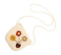 Abaodam Paquet Bandoulière en Paille pour Garçon et Filles Design Floral 3d, Sangle Réglable et Respirante, Léger Aventures D'été des Petites Filles