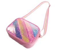 Abaodam Paquet Bandoulière Garçon et Filles Dessin Animé Paillettes Rose Léger pour Tout-Petits Filles Usage Quotidien Motifs Étoiles Arc-en-Ciel Compact et Pratique