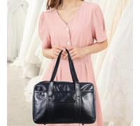 Abaodam Paquet Bandoulière Imperméable en Pu Noir Paquet D'uniforme Japonerie Unisexe Léger pour Lycéennes Pratique pour École et Travail Mallette Portable