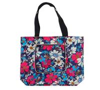 Abaodam Paquet de Courses Pliable, Cinq Compartiments, Poignée Large | Pochette Zippée à L’avant, Motif Imprimé Aléatoire, pour Plage, Déplacements et Marché Style Aléatoire