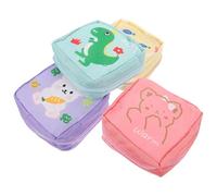 Abaodam Paquet de Maquillage Portable en Nylon 4 Pièces pour Femmes Grosse Capacité et Design Adorable Style Cartoon, pour Rangement Cosmétique et Petits Objets