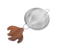 Abaodam Passoire à Thé Filtre à Maille Fine en Acier Inoxydable et Poignée en Bois Queue de Poisson, Accessoire Infusion Protège Mains des Brûlures pour Cocktails et Jus