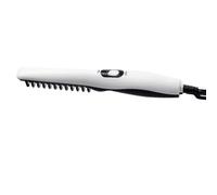 Abaodam Peigne à Barbe Électrique Portable Blanc avec Technologie Ionique, Peigne Lisseur en Caoutchouc et Métal, pour Salon de Coiffure et Coiffage Cheveux et Barbe