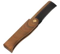 Abaodam Peigne à Barbe Petit Peigne Sculptant Portable Marron en Bois et Corne de Bœuf Pliable pour Barbe et Cheveux, pour Voyage