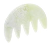 Abaodam Peigne de Massage Jade Naturel avec Large Dents pour Chevelu Stimulateur de Circulation et Gua Sha Masseur de Tête Multifonction pour Relaxation et Santé des Cheveux