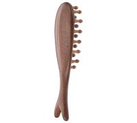 Abaodam Peigne de Massage pour Cuir Chevelu en Bois de Santal Naturel, Forme Baleine Ovale, Brosse Artisanale à Dents Larges pour Soins et Relaxation des Cheveux