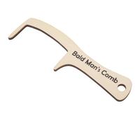 Abaodam Peigne Géant en Bois Beige à Dents Larges pour Homme Chauve, Accessoire de Farce pour Bureau et Actes Comiques, Stimule la Circulation Sanguine