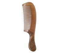 Abaodam Peigne pour Femmes en Bois de Pêche 21 Cm Double Face Sculptée, Surface Lisse Antistatique, Motifs Classiques, pour Coiffure Élégante
