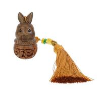 Abaodam Pendentif Lapin Bois Sculpté Léger Porte-clés Décoratif Multifonction Ornement de Sac et Accessoire Voiture Design Créatif et Portable Couleur Aléatoire Couleur Aléatoire